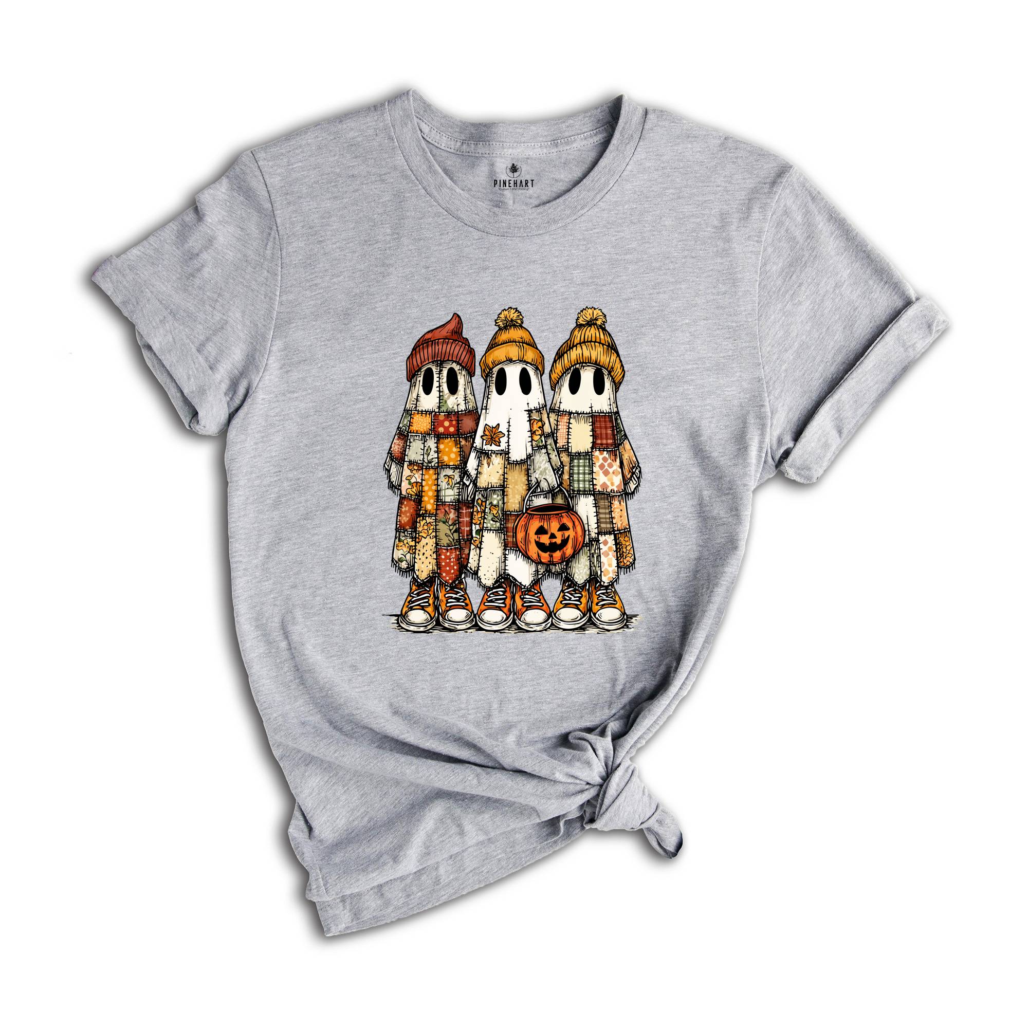 Comfort Colors ® Patchwork Ghost Halloween Shirt, Gift For Halloween Shirt, Retro Halloween Ghost Tee