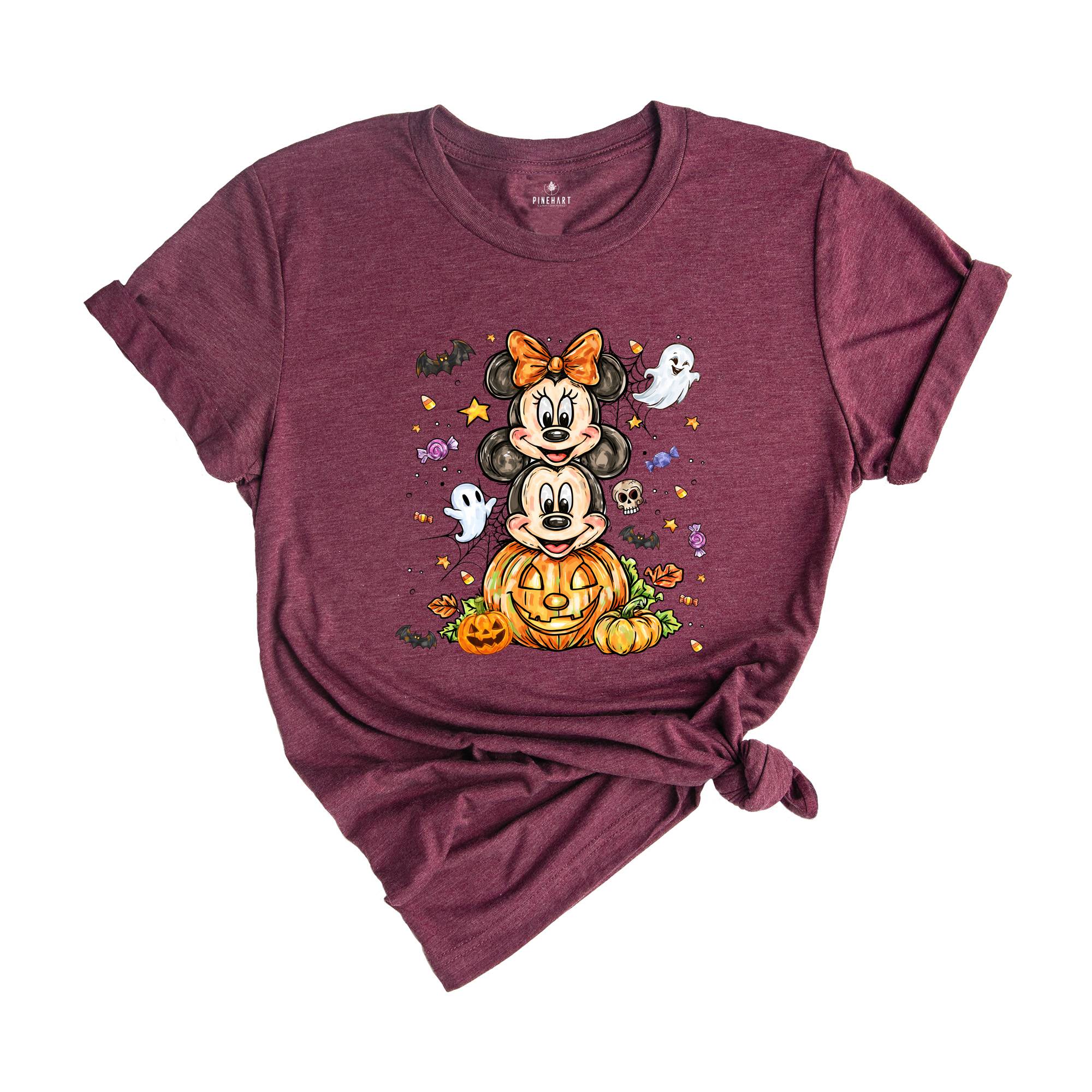 Comfort Colors ® Retro Magical Mouse Halloween Shirt, Mickey and Minnie Couple Shirt, Spooky Vibes Shirt