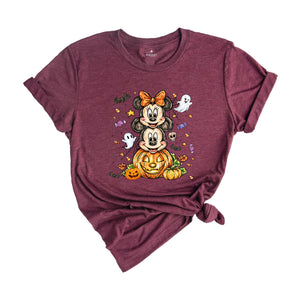 Comfort Colors ® Retro Magical Mouse Halloween Shirt, Mickey and Minnie Couple Shirt, Spooky Vibes Shirt