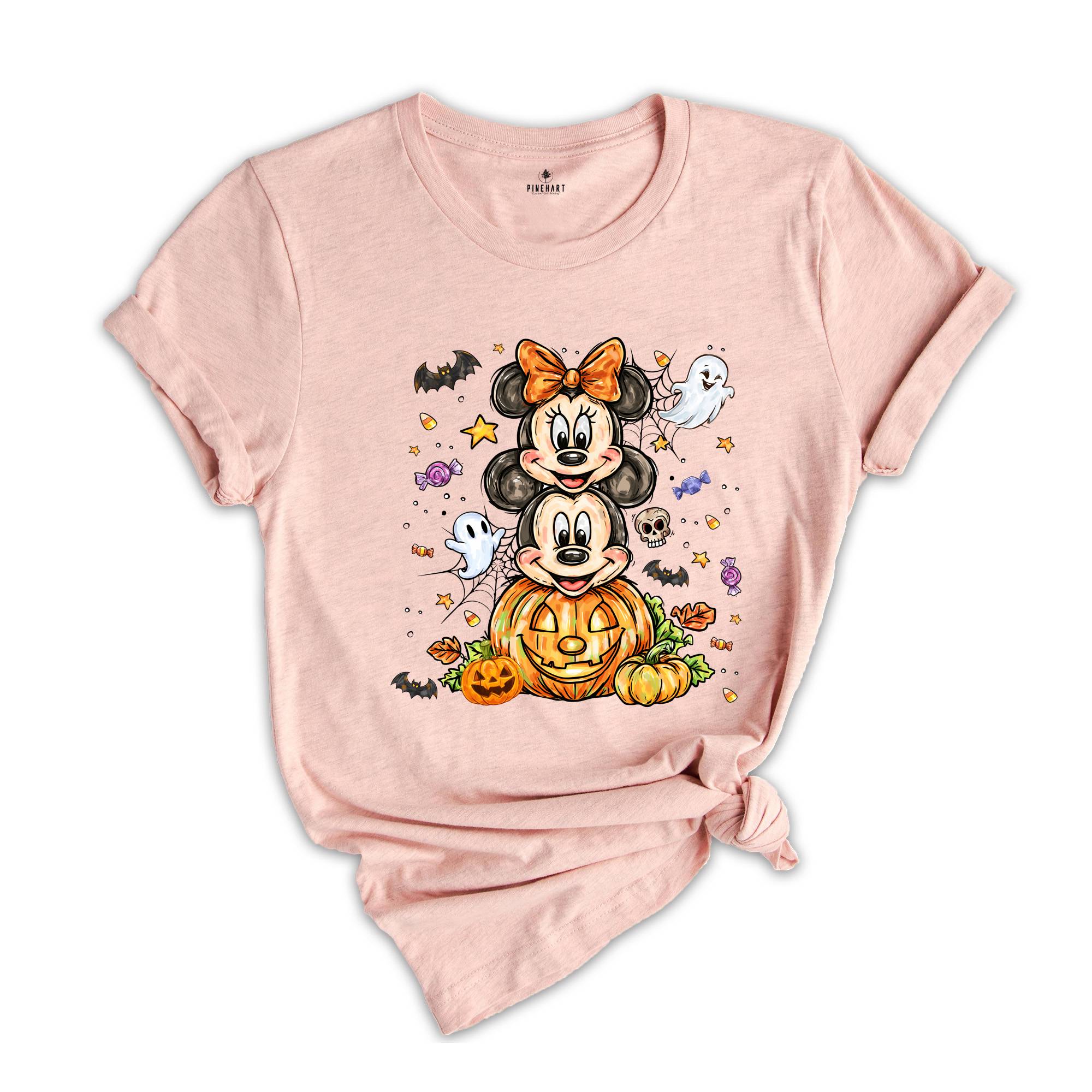 Comfort Colors ® Retro Magical Mouse Halloween Shirt, Mickey and Minnie Couple Shirt, Spooky Vibes Shirt