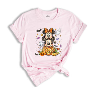 Comfort Colors ® Retro Magical Mouse Halloween Shirt, Mickey and Minnie Couple Shirt, Spooky Vibes Shirt