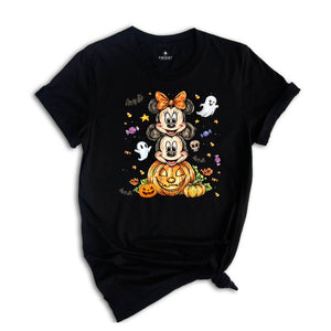 Comfort Colors ® Retro Magical Mouse Halloween Shirt, Mickey and Minnie Couple Shirt, Spooky Vibes Shirt