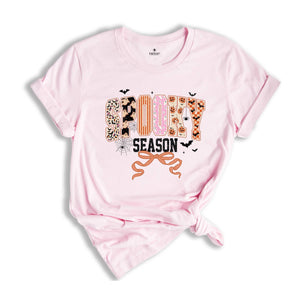 Comfort Colors ® Spooky Season Girly Halloween Shirt, Gift For Retro Halloween Tee, Retro Halloween Leopard Shirt