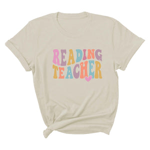Comfort Colors Reading Teacher Shirt, Gift for Reading Teacher, Tshirt, Reading Teacher T-shirt, Retro Reading Teacher Tee
