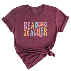 Comfort Colors Reading Teacher Shirt, Gift for Reading Teacher, Tshirt, Reading Teacher T-shirt, Retro Reading Teacher Tee