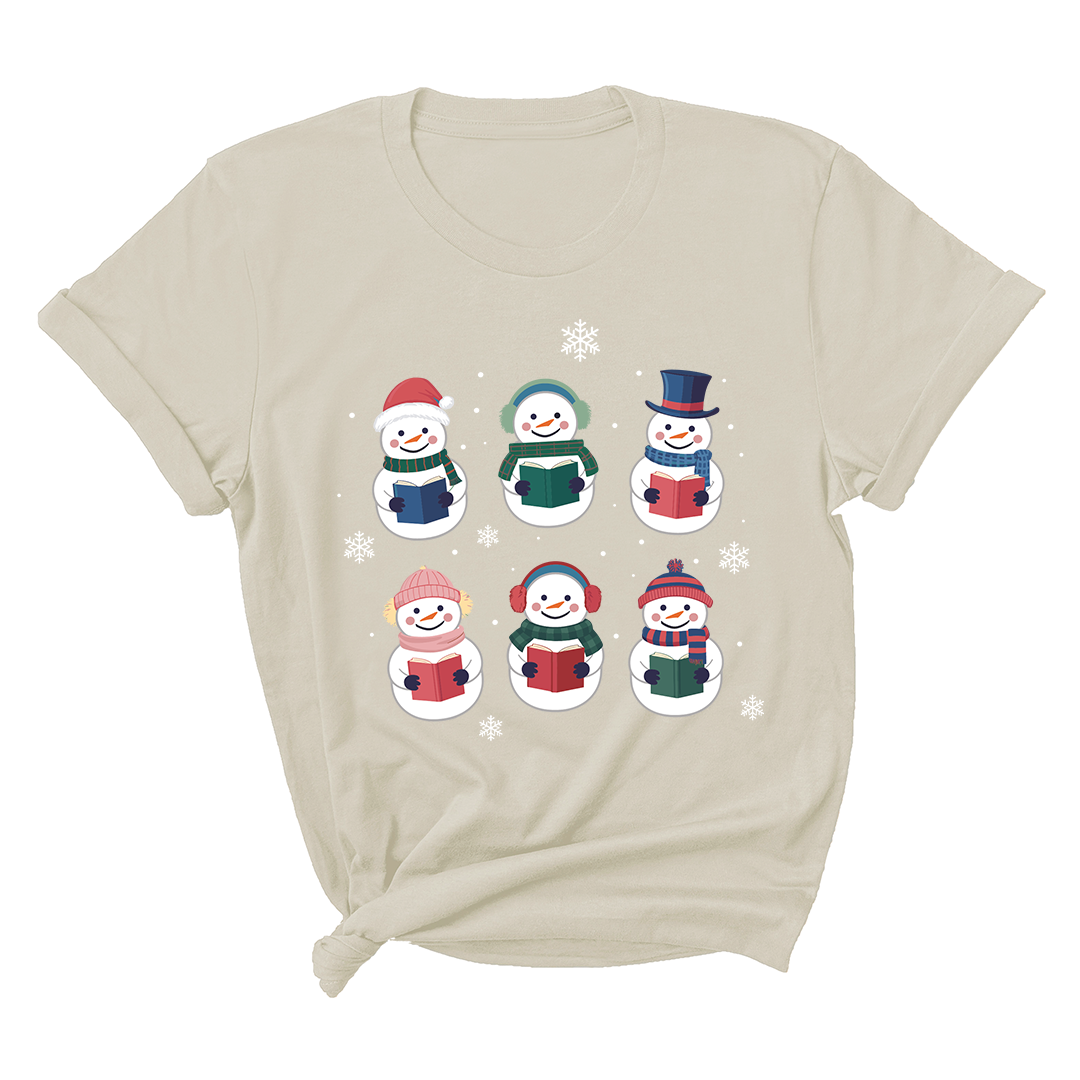 Comfort Colors Snowman Reading Book Shirt, Snowman Book Shirt, Christmas Book Shirt, Book Club Shirt, Christmas Bookish Gift, Book Lover G