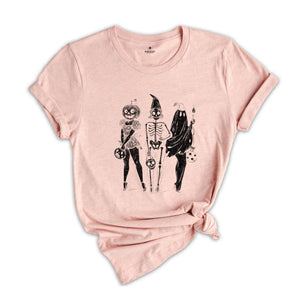 Comfort Colors Spooky Girl Squad Shirt, Skeleton Ghost Pumpkin Shirt, Witchy Fall Shirt, Retro Halloween Shirt