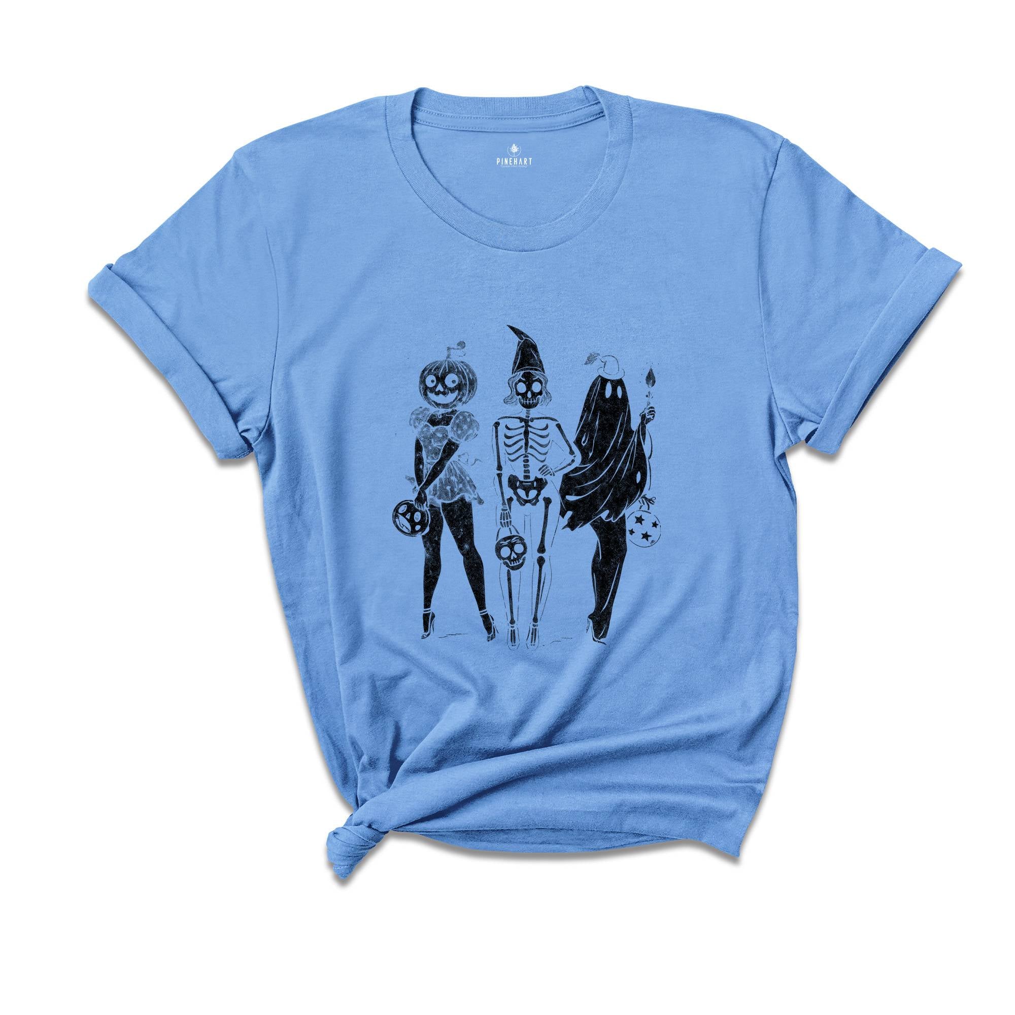 Comfort Colors Spooky Girl Squad Shirt, Skeleton Ghost Pumpkin Shirt, Witchy Fall Shirt, Retro Halloween