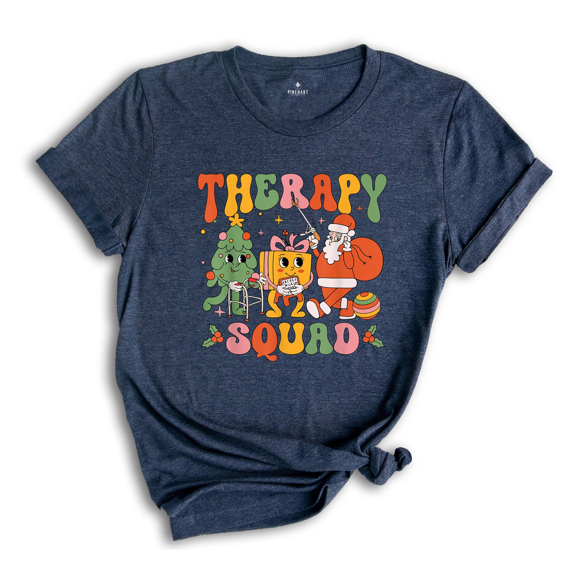 Comfort Colors Therapy Squad Christmas Shirt, SLP OT PT Shirt, Xmas Therapist Gift, Christmas Therapy Team Shirt