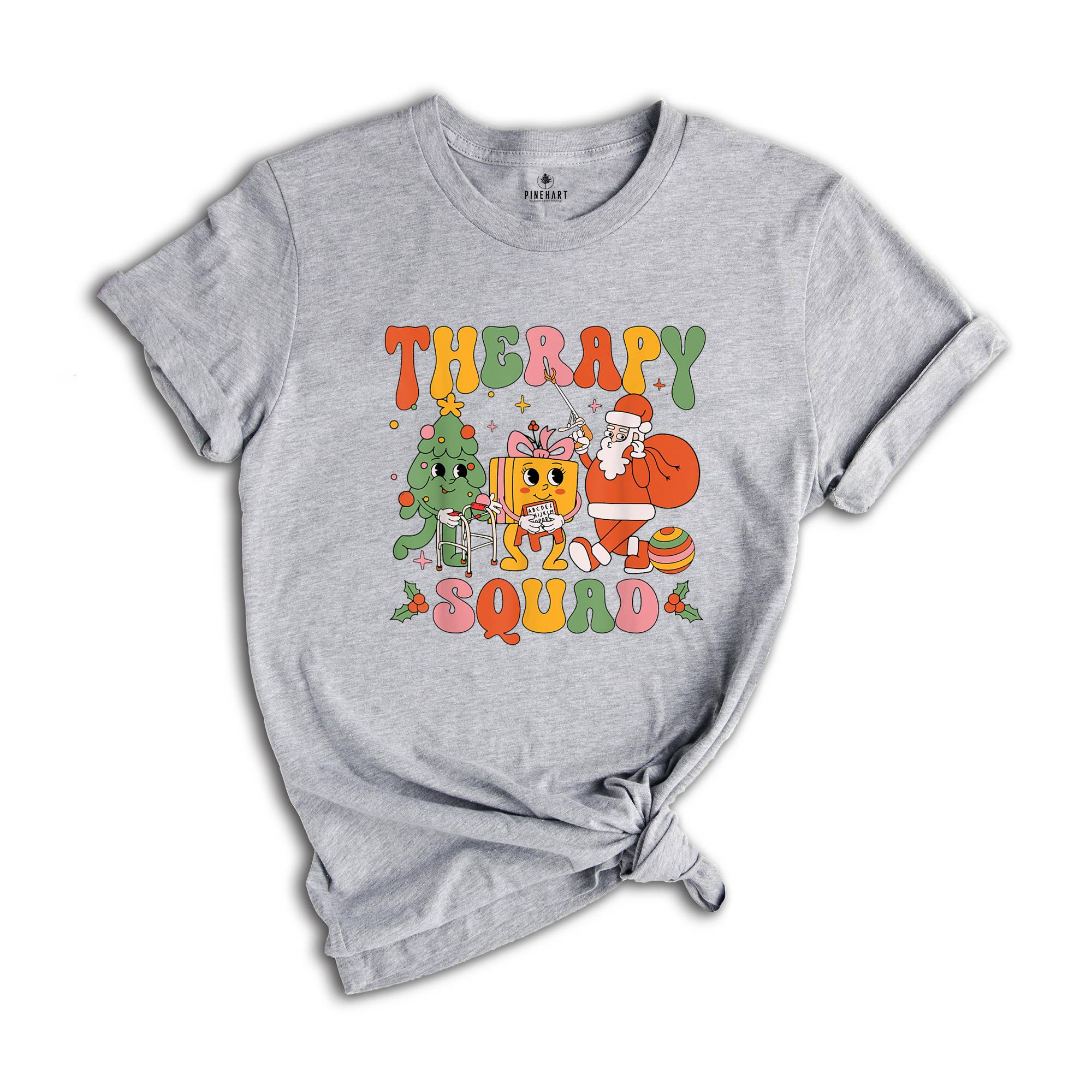 Comfort Colors Therapy Squad Christmas Shirt, SLP OT PT Shirt, Xmas Therapist Gift, Christmas Therapy Team Shirt