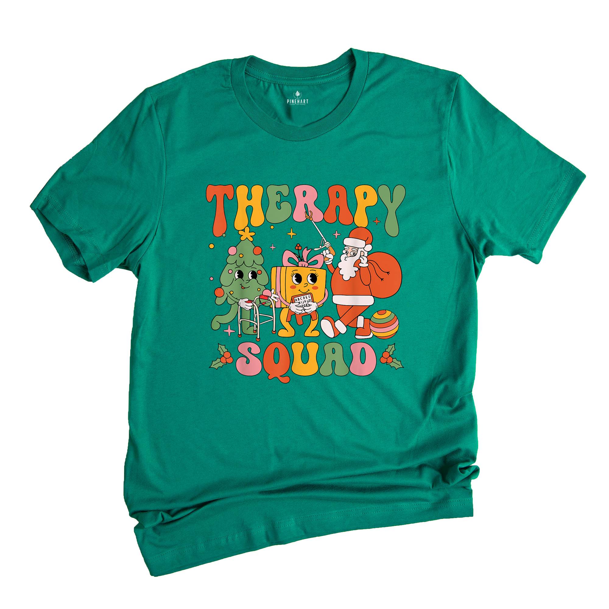 Comfort Colors Therapy Squad Christmas Shirt, SLP OT PT Shirt, Xmas Therapist Gift, Christmas Therapy Team Shirt