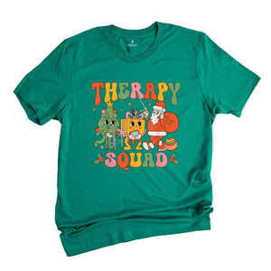 Comfort Colors Therapy Squad Christmas Shirt, SLP OT PT Shirt, Xmas Therapist Gift, Christmas Therapy Team Shirt