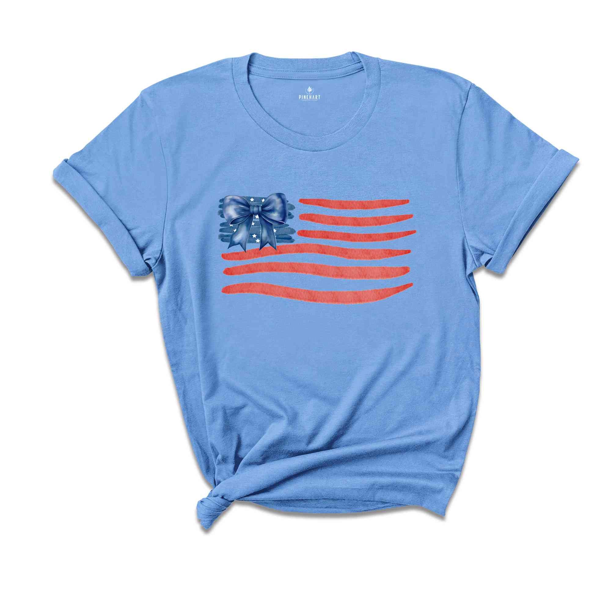 Coquette 4th of July T-Shirt, American Flag Shirt, Retro Independence Day Shirt, Fourth Of July Gifts