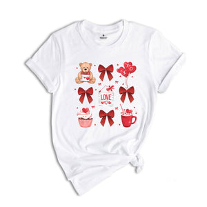 Coquette Valentine Heart Bow T-Shirt, Retro Valentine Shirt, Valentines Day Bow Shirt, Coquette Bow T-Shirt, Bow Valentine Gifts