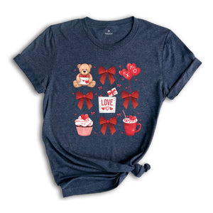 Coquette Valentine Heart Bow T-Shirt, Retro Valentine Shirt, Valentines Day Bow Shirt, Coquette Bow T-Shirt, Bow Valentine Gifts