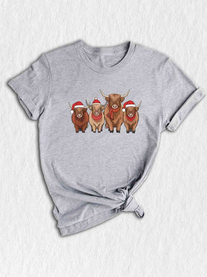 Cows Christmas Shirt, Christmas Highland Cow Shirt, Cute Cows Christmas Shirt, Farm Christmas Shirt, Holiday Shirt, Trendy Holiday Shirt