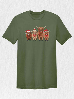 Cows Christmas Shirt, Christmas Highland Cow Shirt, Cute Cows Christmas Shirt, Farm Christmas Shirt, Holiday Shirt, Trendy Holiday Shirt