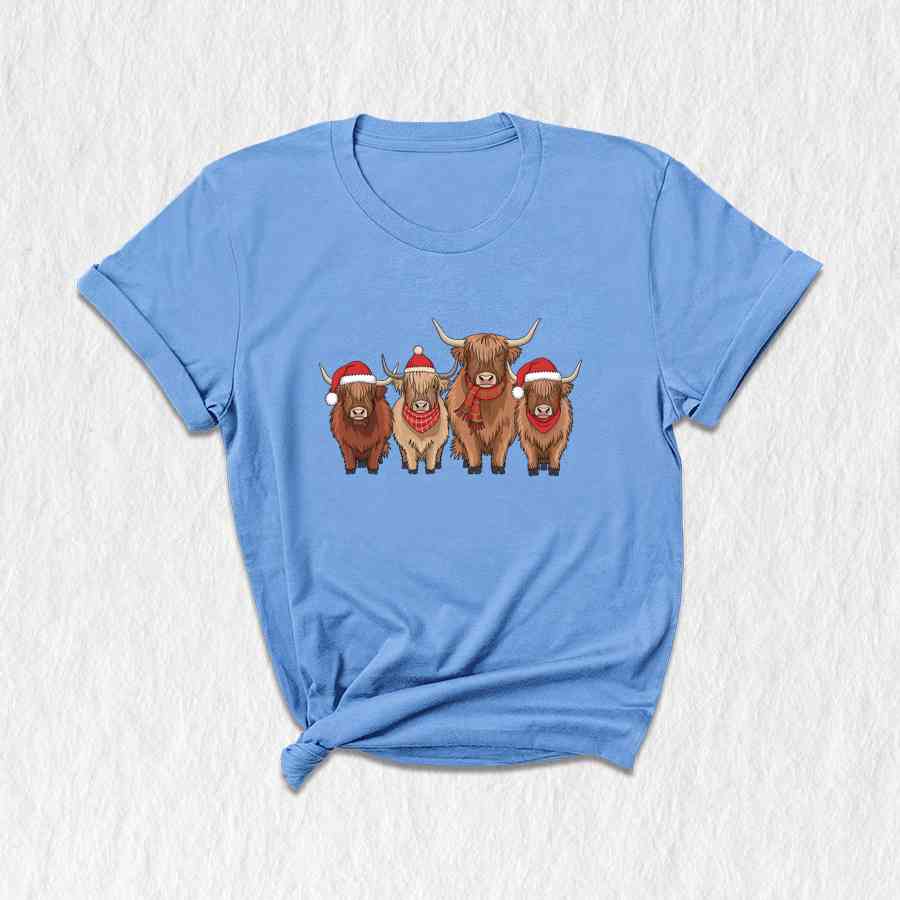 Cows Christmas Shirt, Christmas Highland Cow Shirt, Cute Cows Christmas Shirt, Farm Christmas Shirt, Holiday Shirt, Trendy Holiday Shirt