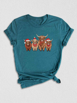 Cows Christmas Shirt, Christmas Highland Cow Shirt, Cute Cows Christmas Shirt, Farm Christmas Shirt, Holiday Shirt, Trendy Holiday Shirt