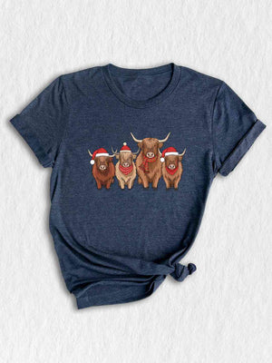 Cows Christmas Shirt, Christmas Highland Cow Shirt, Cute Cows Christmas Shirt, Farm Christmas Shirt, Holiday Shirt, Trendy Holiday Shirt