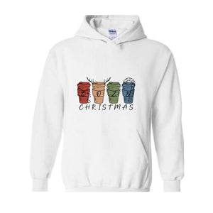 Cozy Christmas Sweatshirt, Christmas Coffee Cups Sweatshirt, Coffee Lover Christmas Sweatshirt, Holiday Sweatshirt, New Year Sweatshirt, Christmas Gift, Xmas Sweatshirt