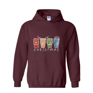 Cozy Christmas Sweatshirt, Christmas Coffee Cups Sweatshirt, Coffee Lover Christmas Sweatshirt, Holiday Sweatshirt, New Year Sweatshirt, Christmas Gift, Xmas Sweatshirt