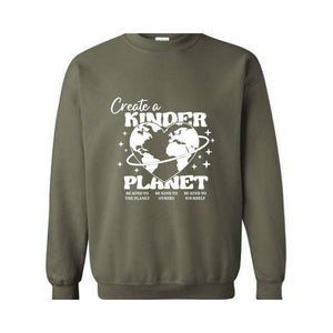 Create a Kinder Planet Hoodie, Oversized Hoodie, Trendy Hoodie, Tumblr Hoodie, Aesthetic Hoodie, Perfect gift, Aesthetic Clothes, Trendy Y2k