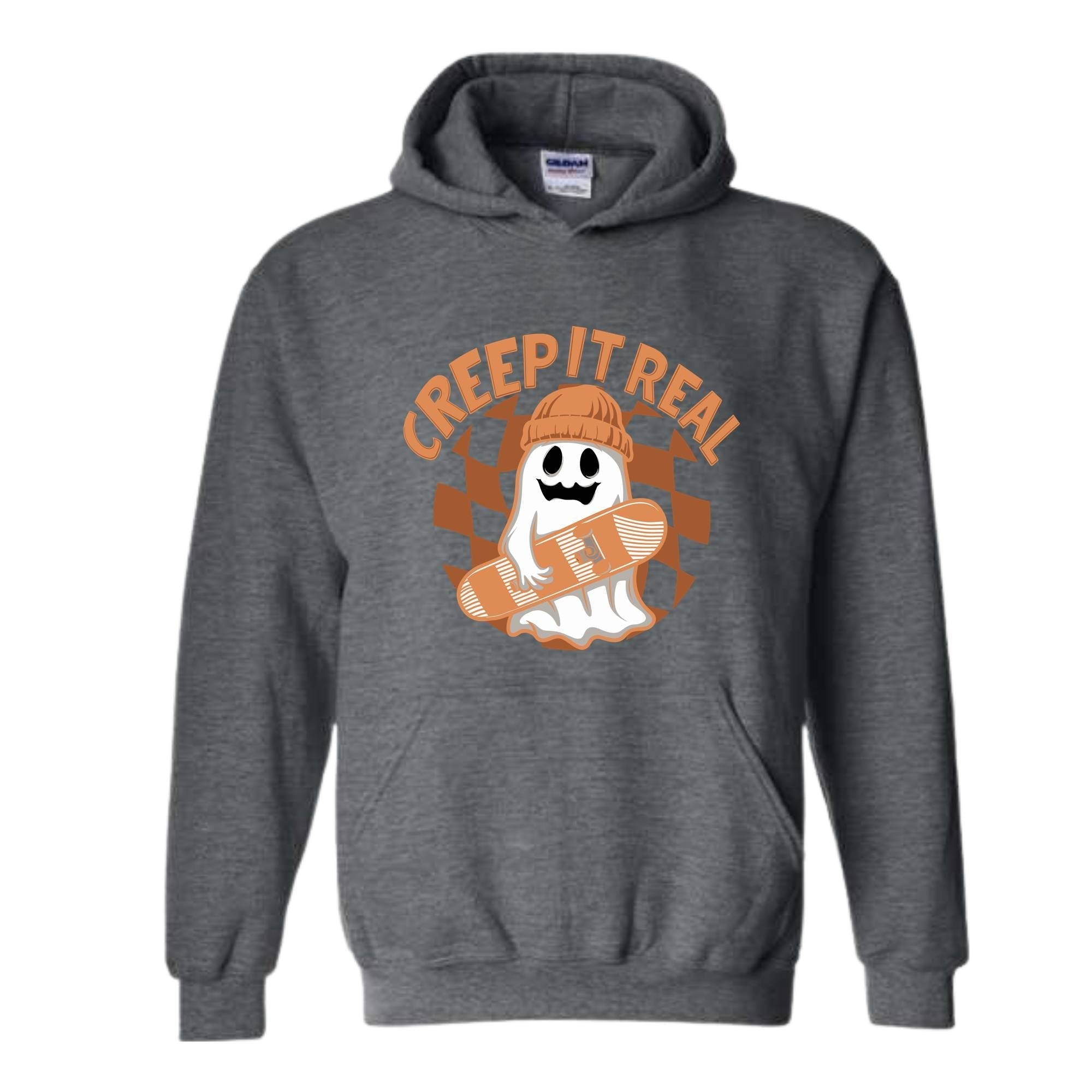 Creep It Real Halloween Hoodie, Cute Skater Ghost Hoodie, Funny Halloween Hoodie, Cute Fall Hoodie, Spooky Season Hoodie