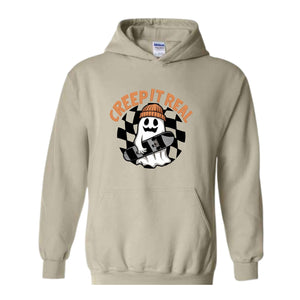Creep It Real Halloween Hoodie, Cute Skater Ghost Hoodie, Funny Halloween Hoodie, Cute Fall Hoodie, Spooky Season Hoodie