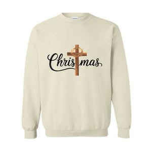 Cross Christmas Sweatshirt, Jesus Christ Hoodie, Religious Hoodie, Merry Hoodie, Family Christmas Hoodie, Faith Christ Hoodie