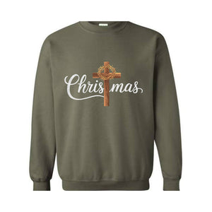 Cross Christmas Sweatshirt, Jesus Christ Hoodie, Religious Hoodie, Merry Hoodie, Family Christmas Hoodie, Faith Christ Hoodie