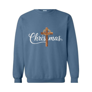 Cross Christmas Sweatshirt, Jesus Christ Hoodie, Religious Hoodie, Merry Hoodie, Family Christmas Hoodie, Faith Christ Hoodie