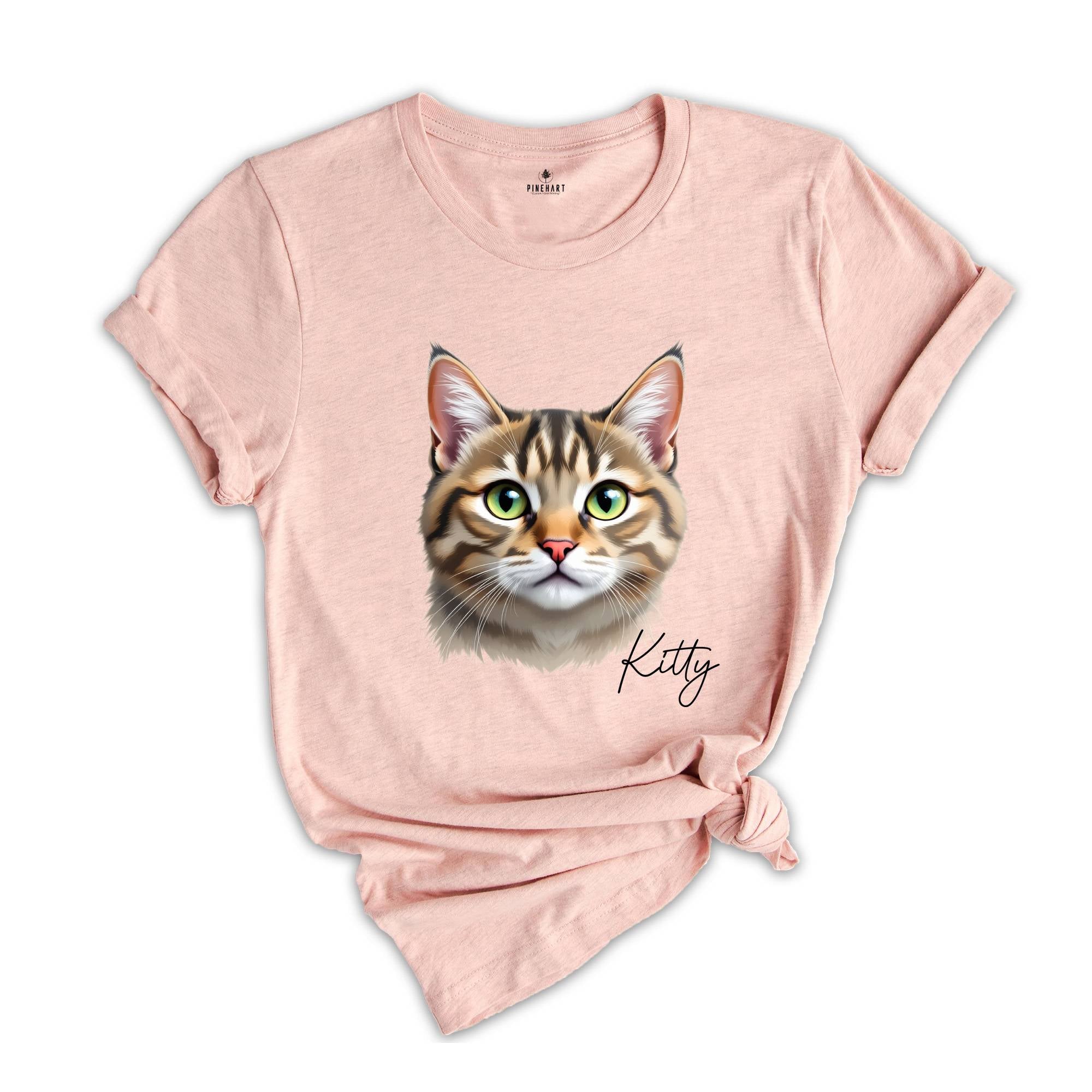 Custom Dog and Cat shirt, with Cat Portrait from Photo + Name, Custom Dog Mom Sweatshirt, Personalized Pet Sweatshirt, Custom Dog Sweater