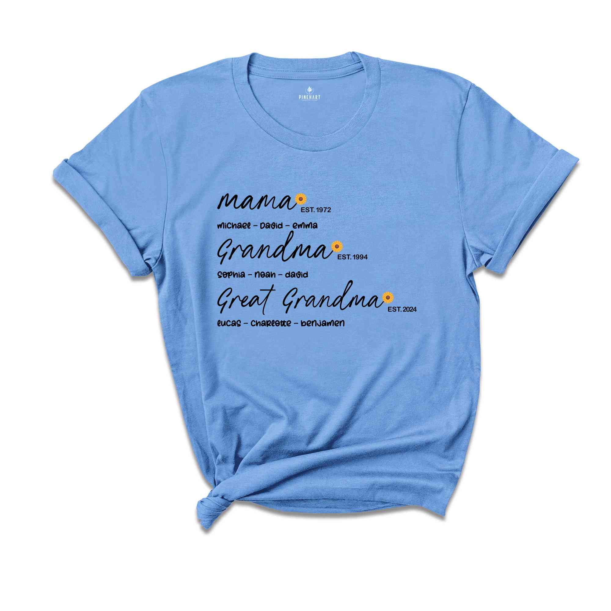 Custom Family Shirt, Mom Grandma Great-Grandma Shirt, Custom Grandma Shirt, Great Grandma Shirt, Mother’s Day Shirt