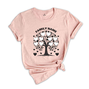 Custom Family Tree Shirt, Trendy Family Shirt, Cute Tree Shirt, Gift For Grandma, Family Tree Shirt, Hearts Shirt