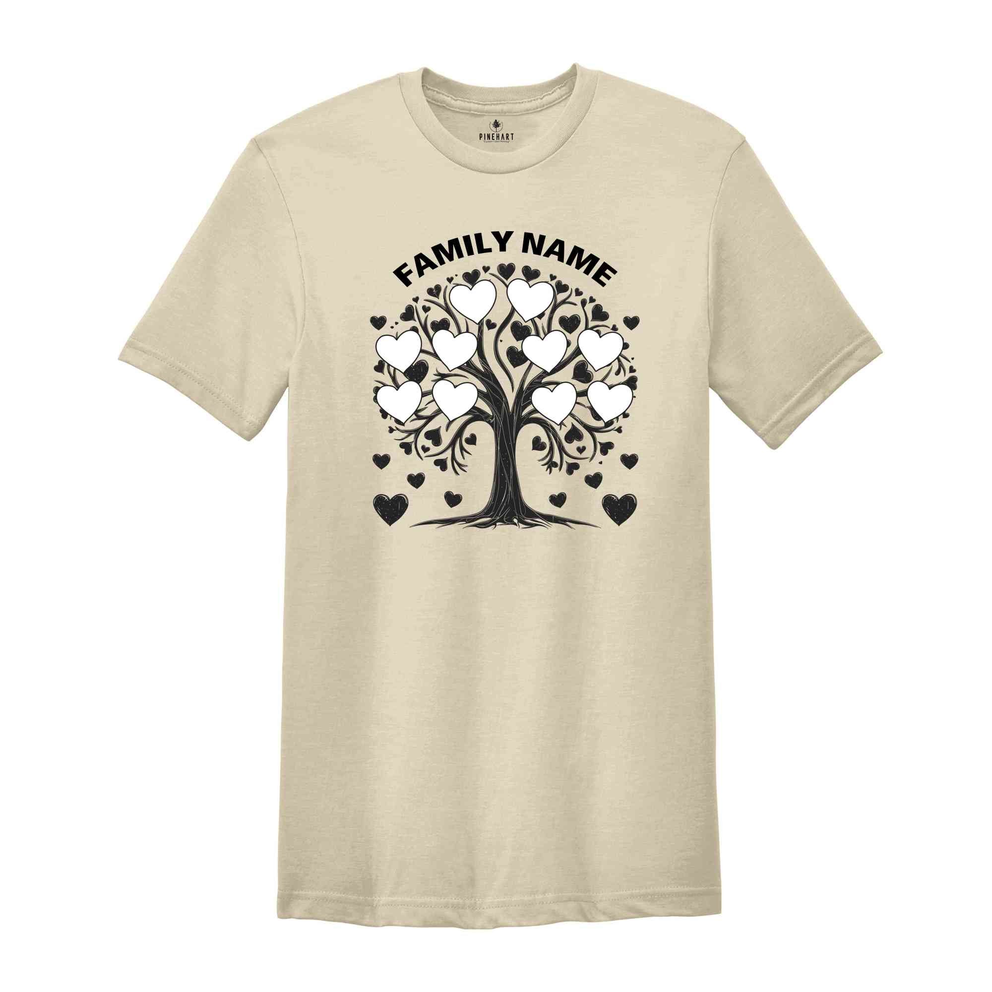 Custom Family Tree Shirt, Trendy Family Shirt, Cute Tree Shirt, Gift For Grandma, Family Tree Shirt, Hearts Shirt