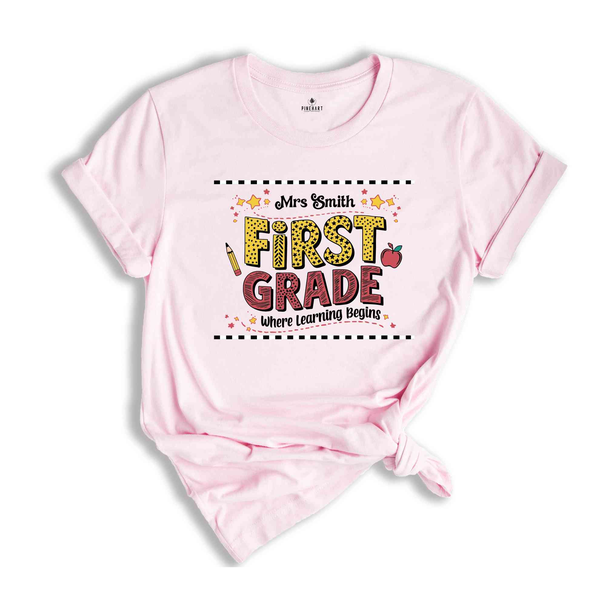 Custom First Grade Teacher Shirt, Teacher Tee, Personalized Teacher, Teacher Appreciation, Back to School, New Teacher Gift