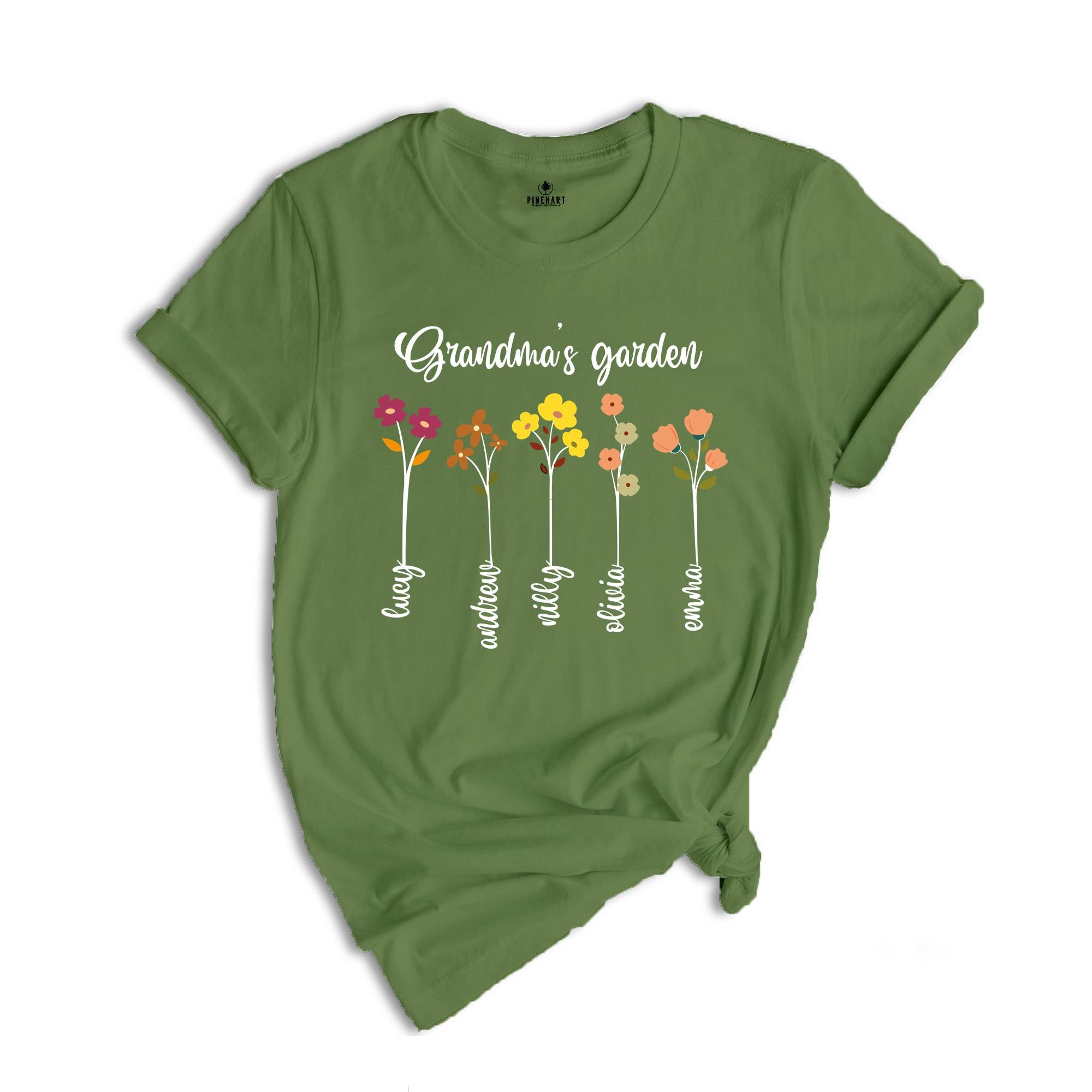 Custom Grandma's Garden Shirt, Custom Birthflower Shirt, Gift for Grandma, Love Shirt, Mom's Garden Shirt, Cute Mom Shirt, Custom Name Shirt