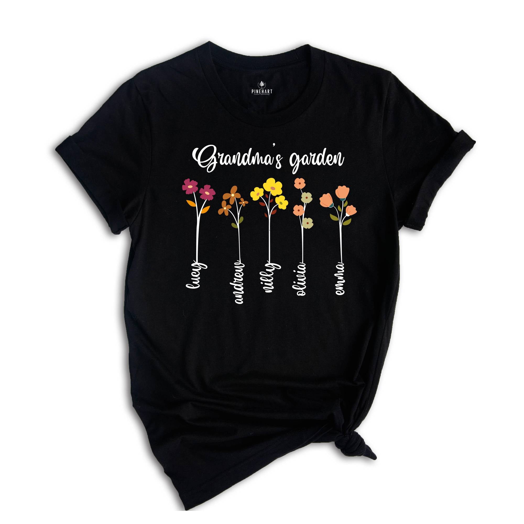 Custom Grandma's Garden Shirt, Custom Birthflower Shirt, Gift for Grandma, Love Shirt, Mom's Garden Shirt, Cute Mom Shirt, Custom Name Shirt