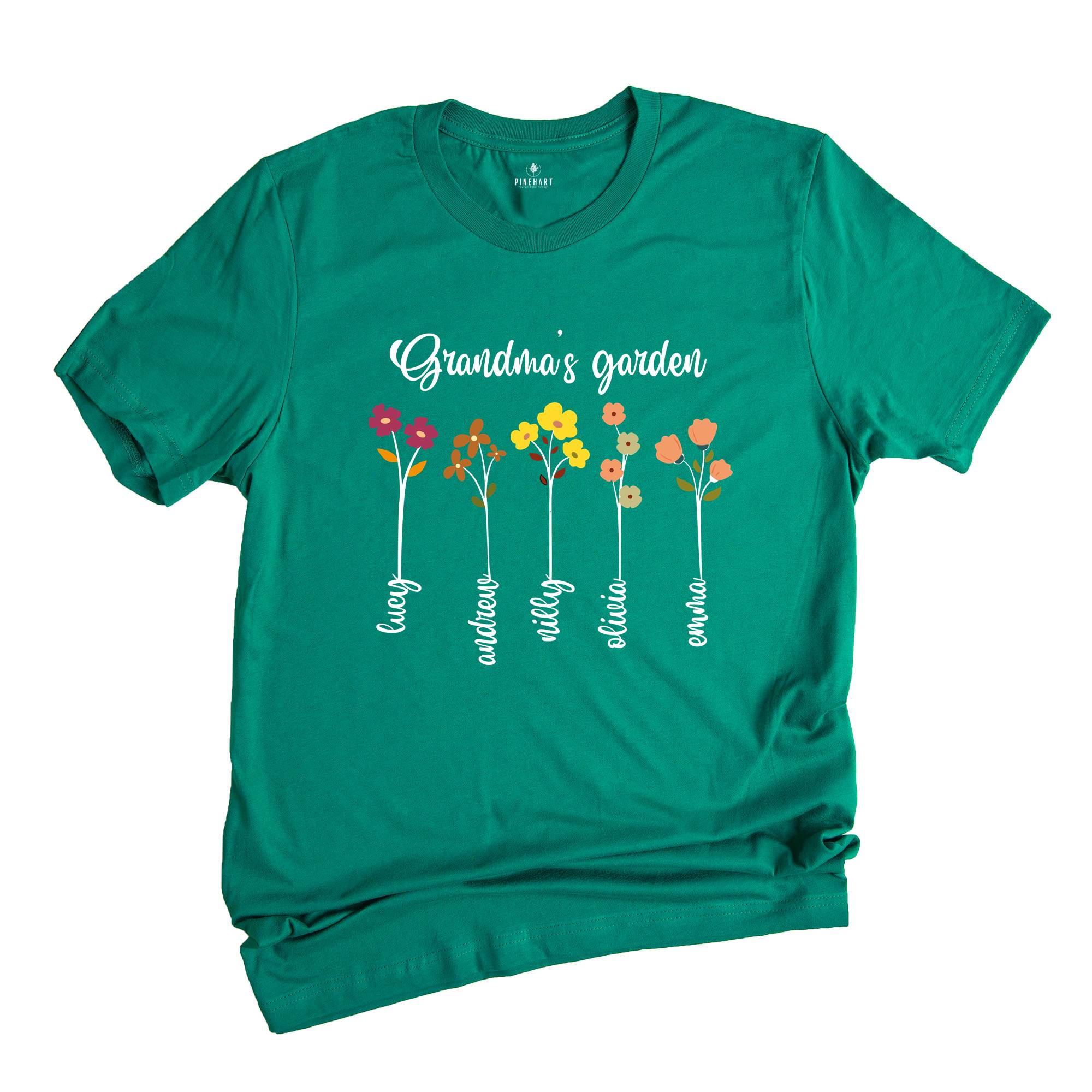 Custom Grandma's Garden Shirt, Custom Birthflower Shirt, Gift for Grandma, Love Shirt, Mom's Garden Shirt, Cute Mom Shirt, Custom Name Shirt