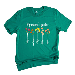 Custom Grandma's Garden Shirt, Custom Birthflower Shirt, Gift for Grandma, Love Shirt, Mom's Garden Shirt, Cute Mom Shirt, Custom Name Shirt