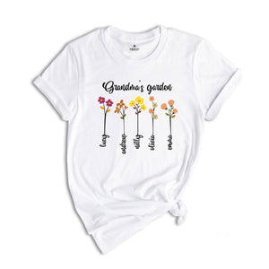 Custom Grandma's Garden Shirt, Custom Birthflower Shirt, Gift for Grandma, Love Shirt, Mom's Garden Shirt, Cute Mom Shirt, Custom Name Shirt