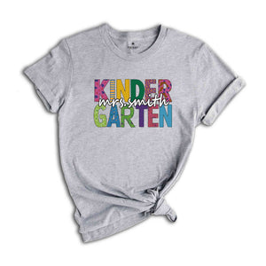 Custom Kindergarten Shirt, Kindergarten Teacher Shirt, Cute Kindergarten Crew Shirt, Teacher Shirt, Retro Teacher Shirt