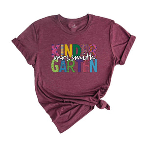 Custom Kindergarten Shirt, Kindergarten Teacher Shirt, Cute Kindergarten Crew Shirt, Teacher Shirt, Retro Teacher Shirt