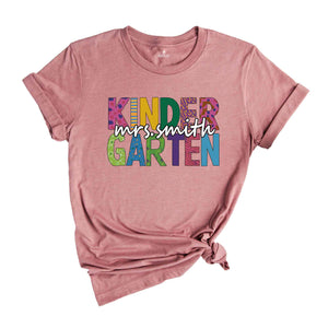 Custom Kindergarten Shirt, Kindergarten Teacher Shirt, Cute Kindergarten Crew Shirt, Teacher Shirt, Retro Teacher Shirt