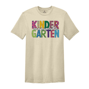 Custom Kindergarten Shirt, Kindergarten Teacher Shirt, Cute Kindergarten Crew Shirt, Teacher Shirt, Retro Teacher Shirt