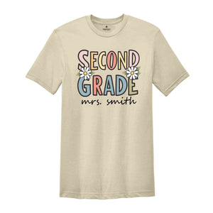 Custom Second Grade Teacher Shirt, Personalized 2nd Grade Team Shirts, Teacher Name, Back to School, Matching Team Shirts