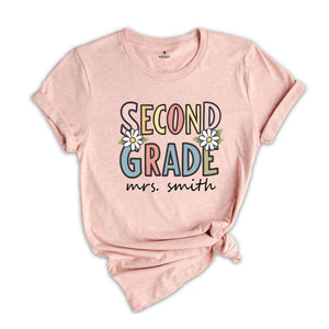 Custom Second Grade Teacher Shirt, Personalized 2nd Grade Team Shirts, Teacher Name, Back to School, Matching Team Shirts
