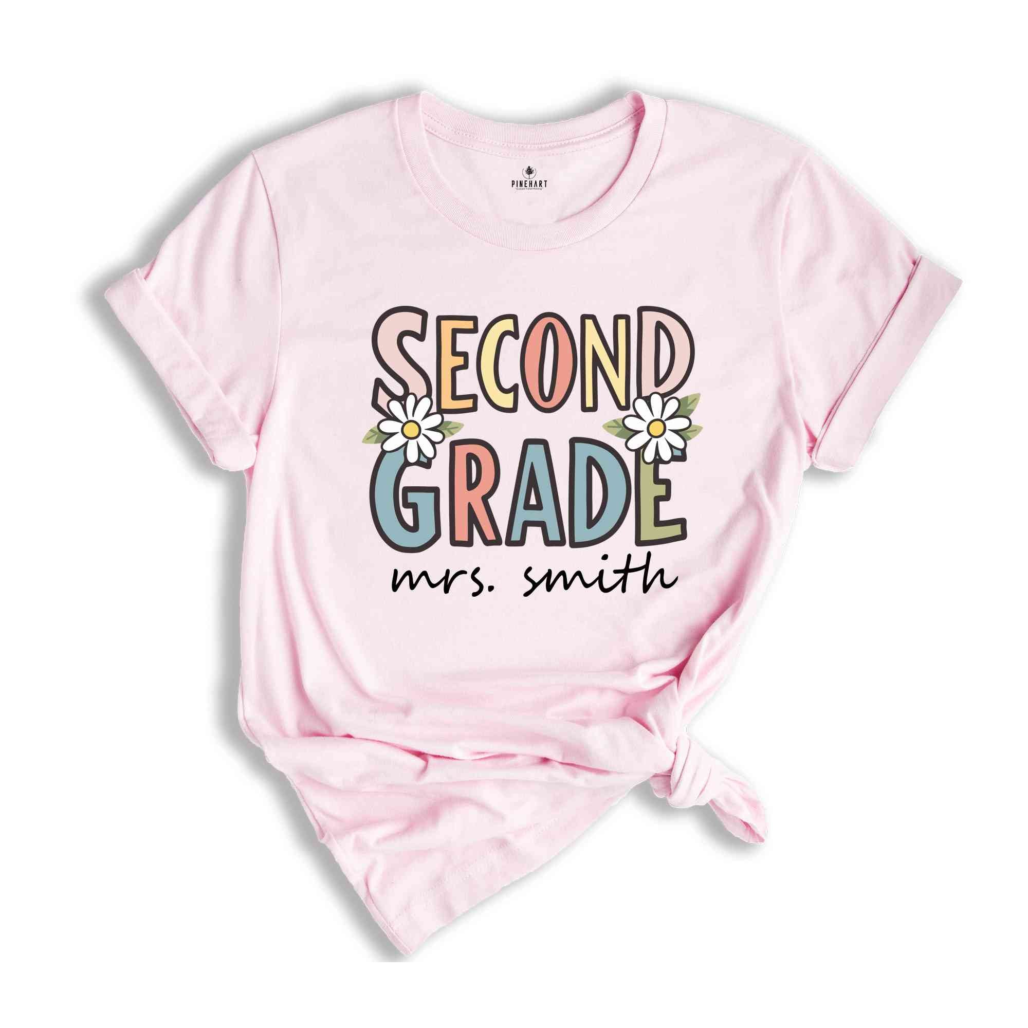 Custom Second Grade Teacher Shirt, Personalized 2nd Grade Team Shirts, Teacher Name, Back to School, Matching Team Shirts
