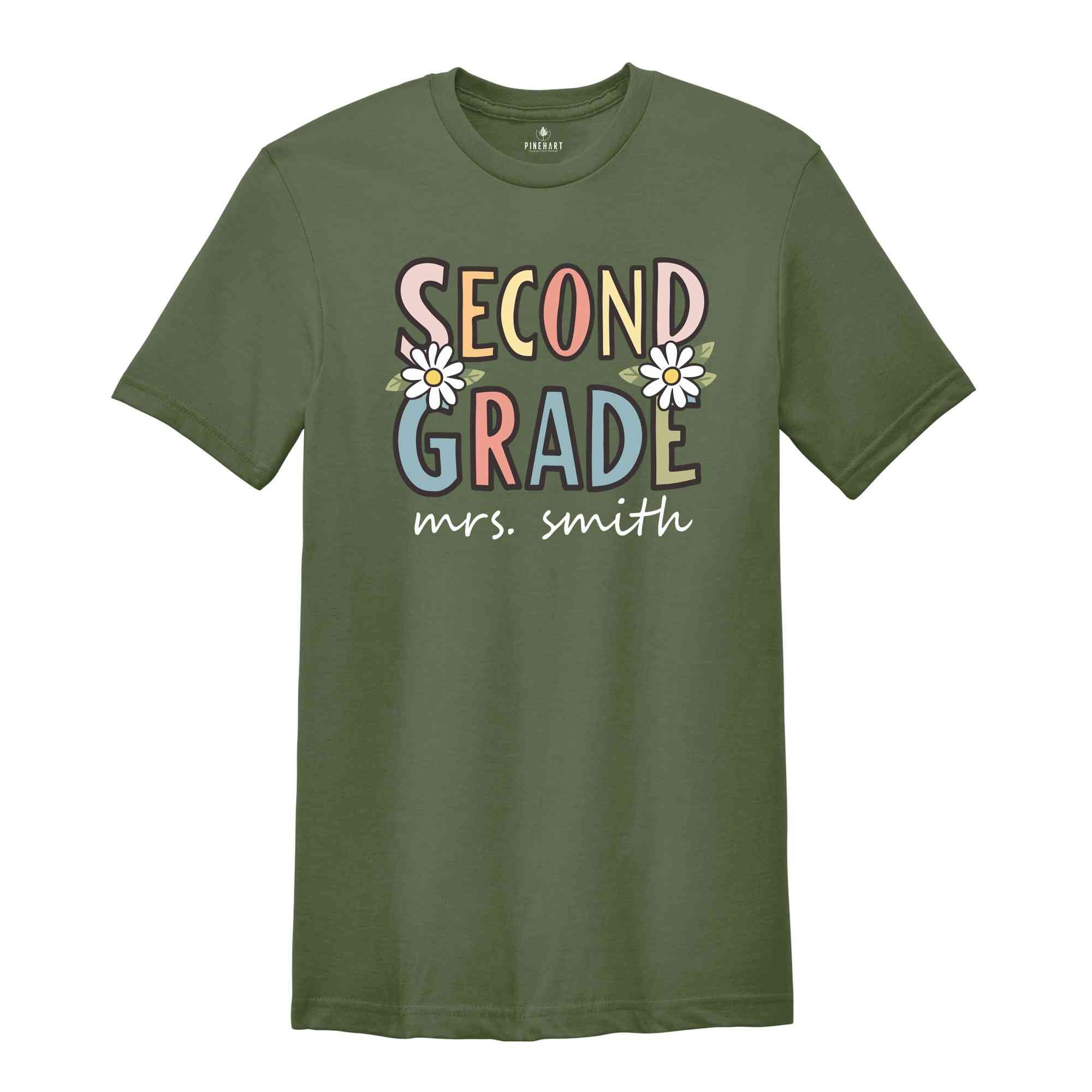 Custom Second Grade Teacher Shirt, Personalized 2nd Grade Team Shirts, Teacher Name, Back to School, Matching Team Shirts